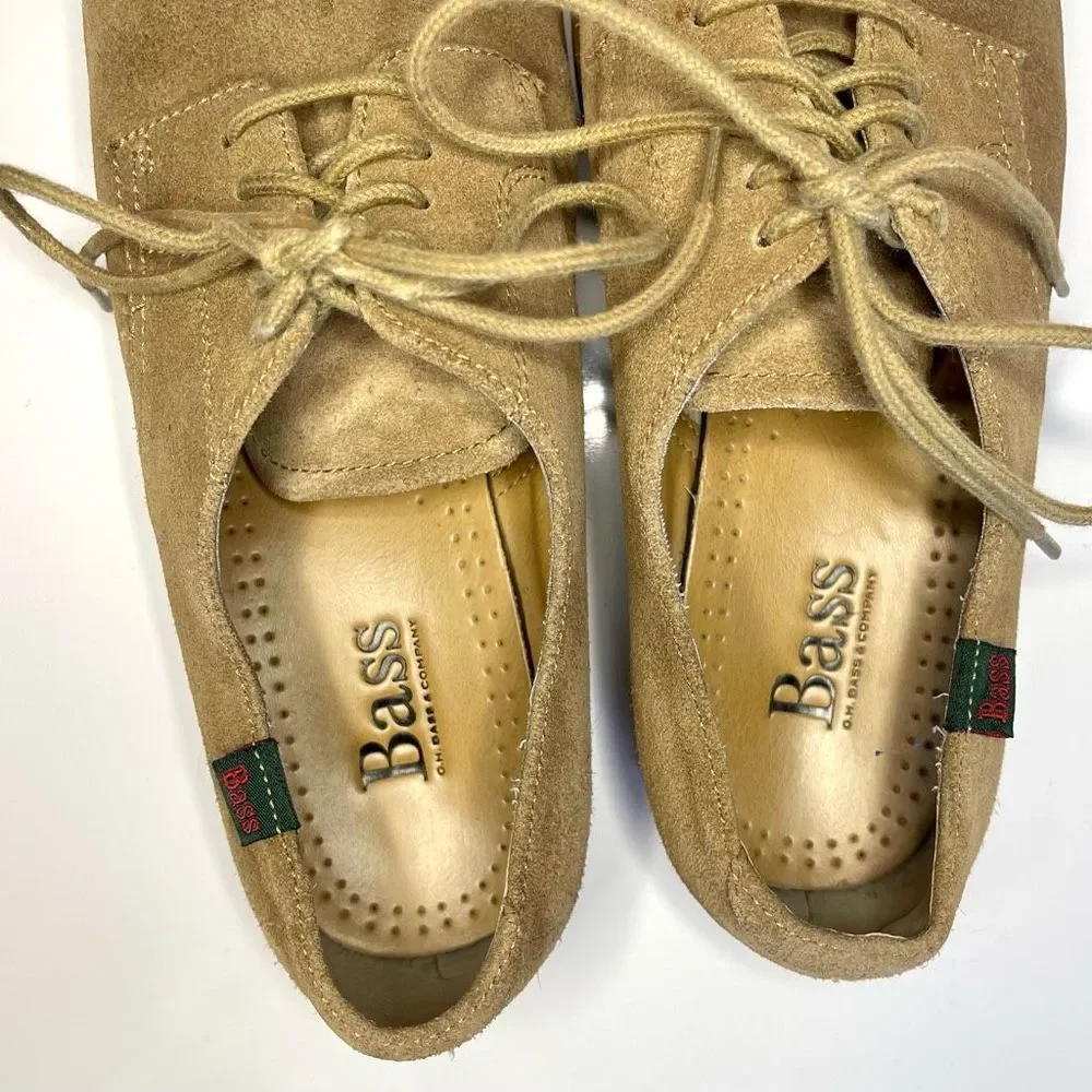 Bass Vintage Men’s Suede Leather Brown Lace Up Casual Sz 9D